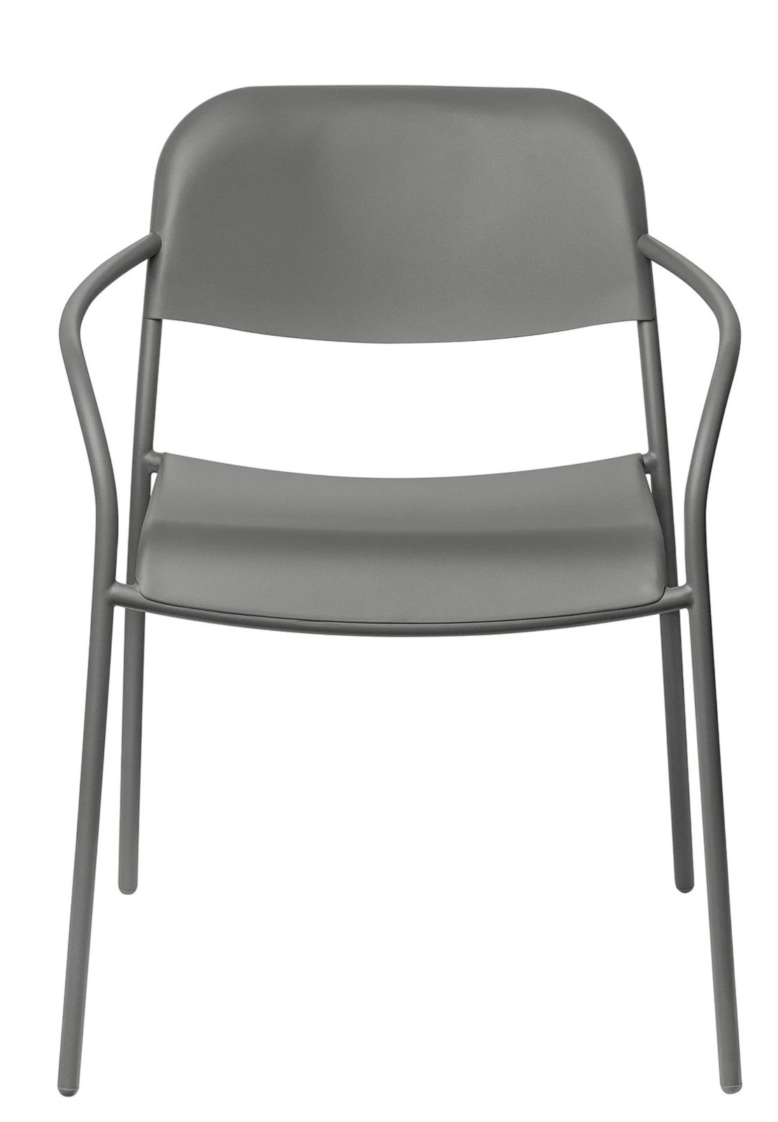 Blomus Yua Armlehnstuhl für den Außenbereich, grauer Gartenstuhl mit Armlehnen, modernes Design.