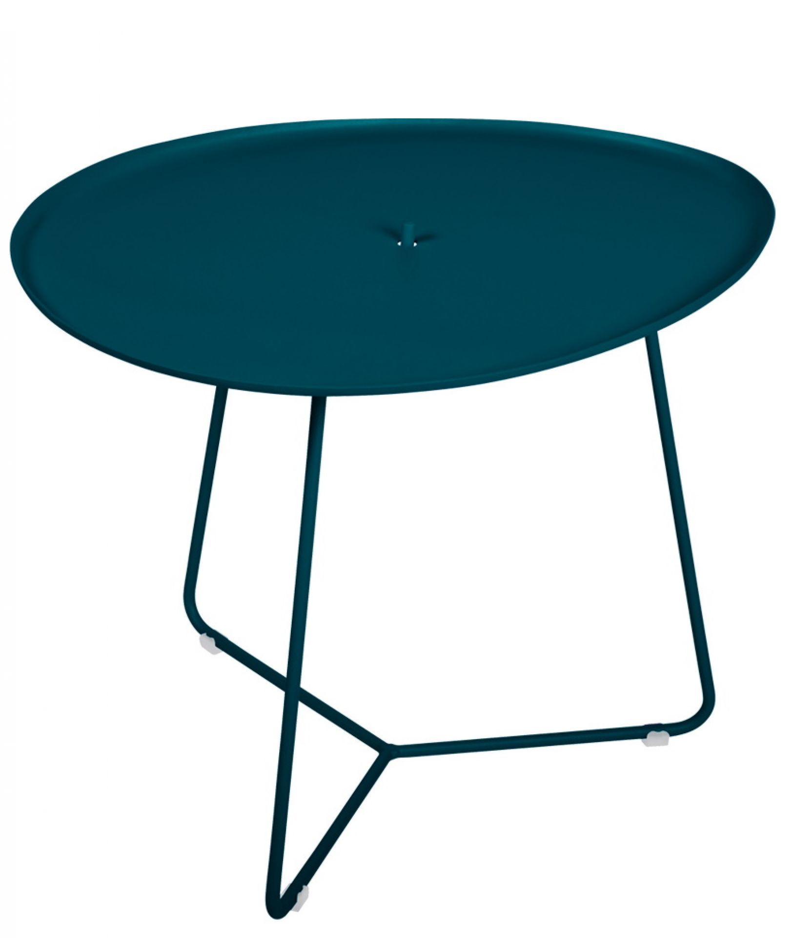 Cocotte kleiner Outdoor Tisch von Fermob in Gewittergrau, runder Beistelltisch für Garten und Balkon.