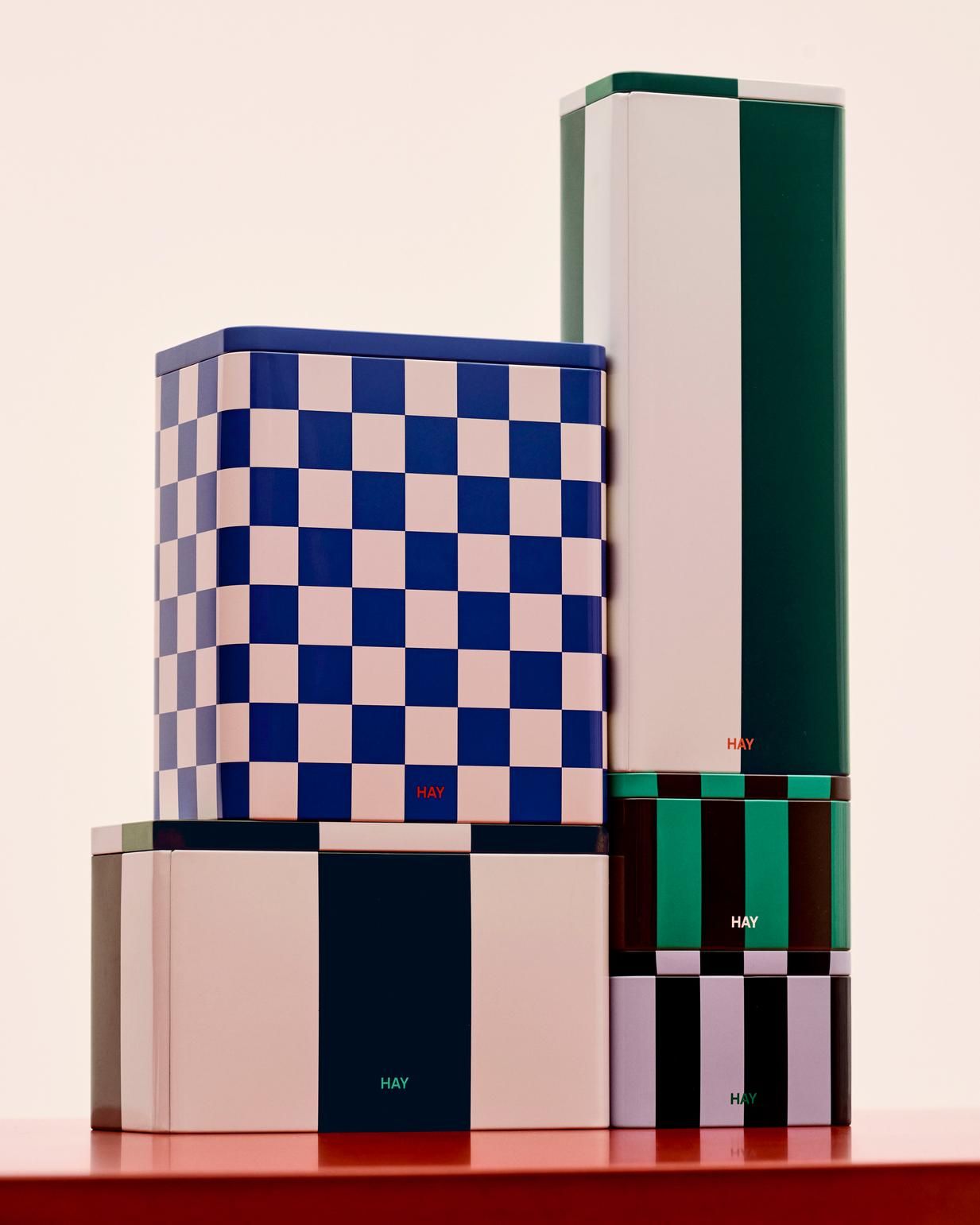 Tin Container klein dark blue and lavender Aufbewahrungsbox Hay