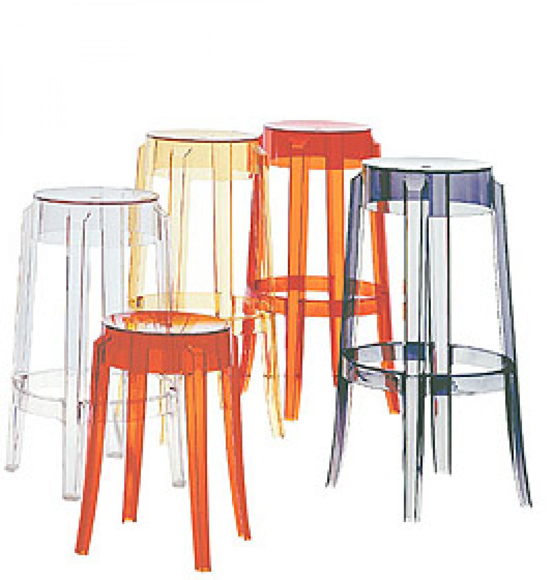 Charles Ghost Hocker 2-er Set Kartell
