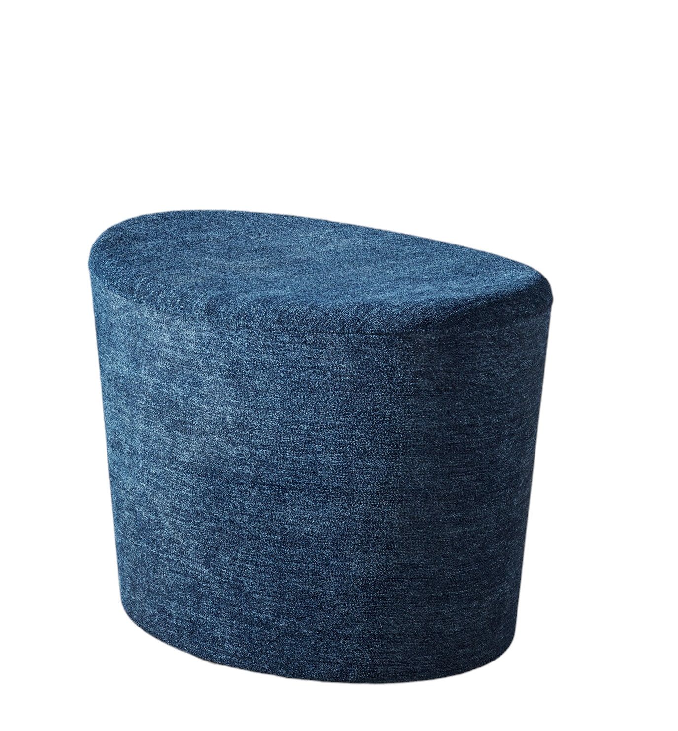 Blauer Roc Hocker von Cor mit Stoffbezug, ideal als Sitzhocker oder Fußhocker.