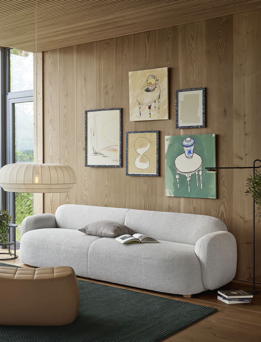 Gem Sofa 3-Sitzer in Braun: Modernes Stoffsofa für Wohnzimmer und stilvolles Interieur. Bequemes Design.