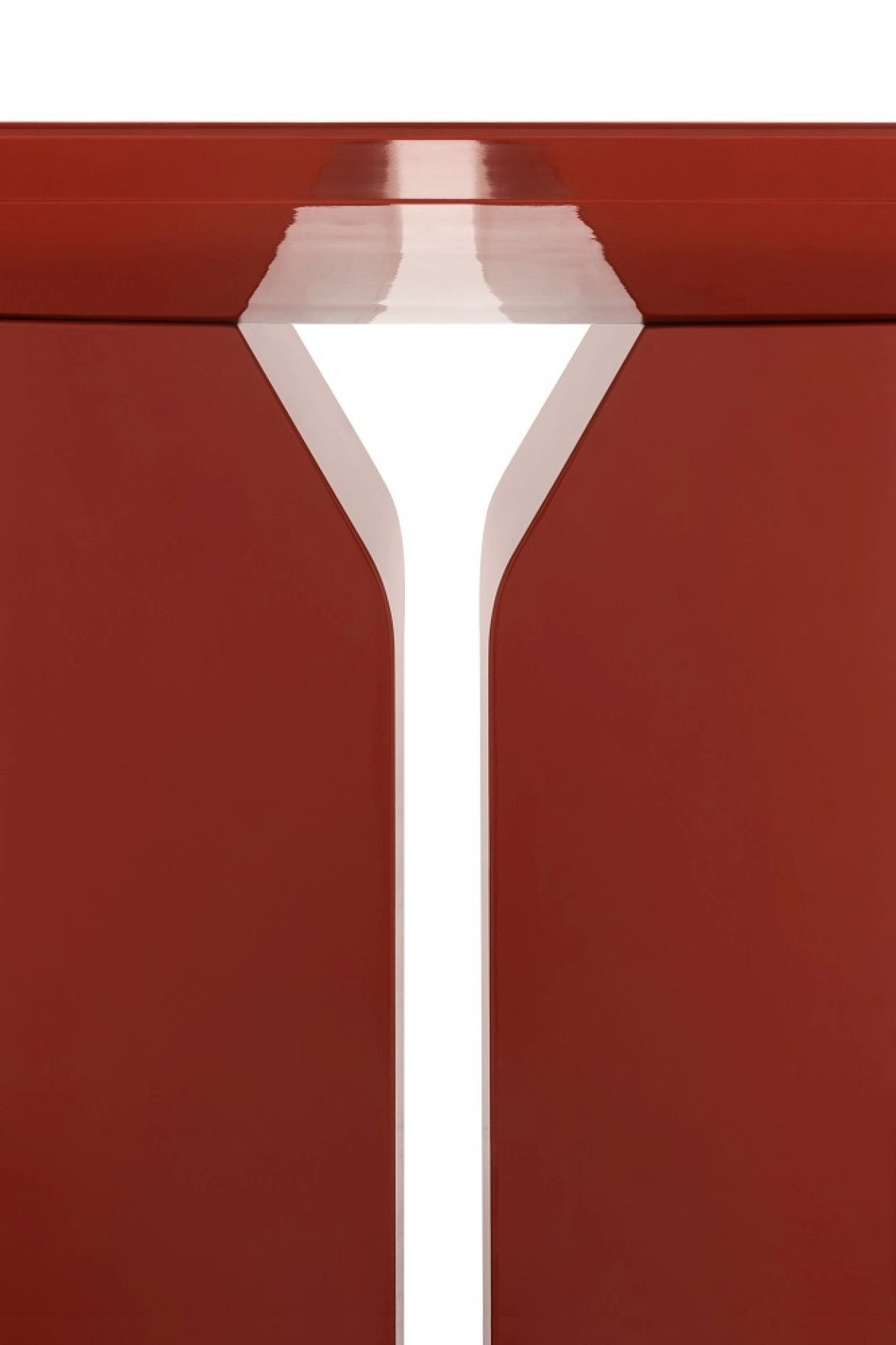 Detailaufnahme: Roter NVL Table Esstisch von MDF Italia mit einzigartigem, modernem Design.