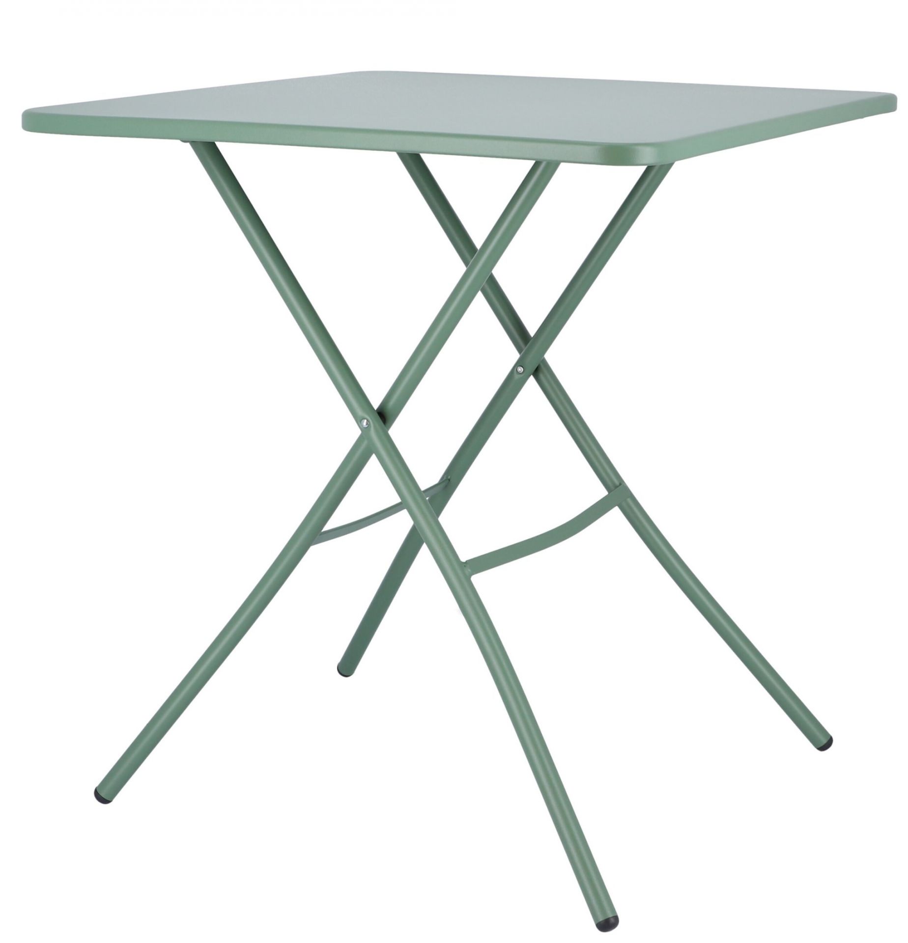 Fiam Sirio Klapptisch in Salbei von Jan Kurtz für den Outdoor-Bereich. Quadratischer Gartentisch.
