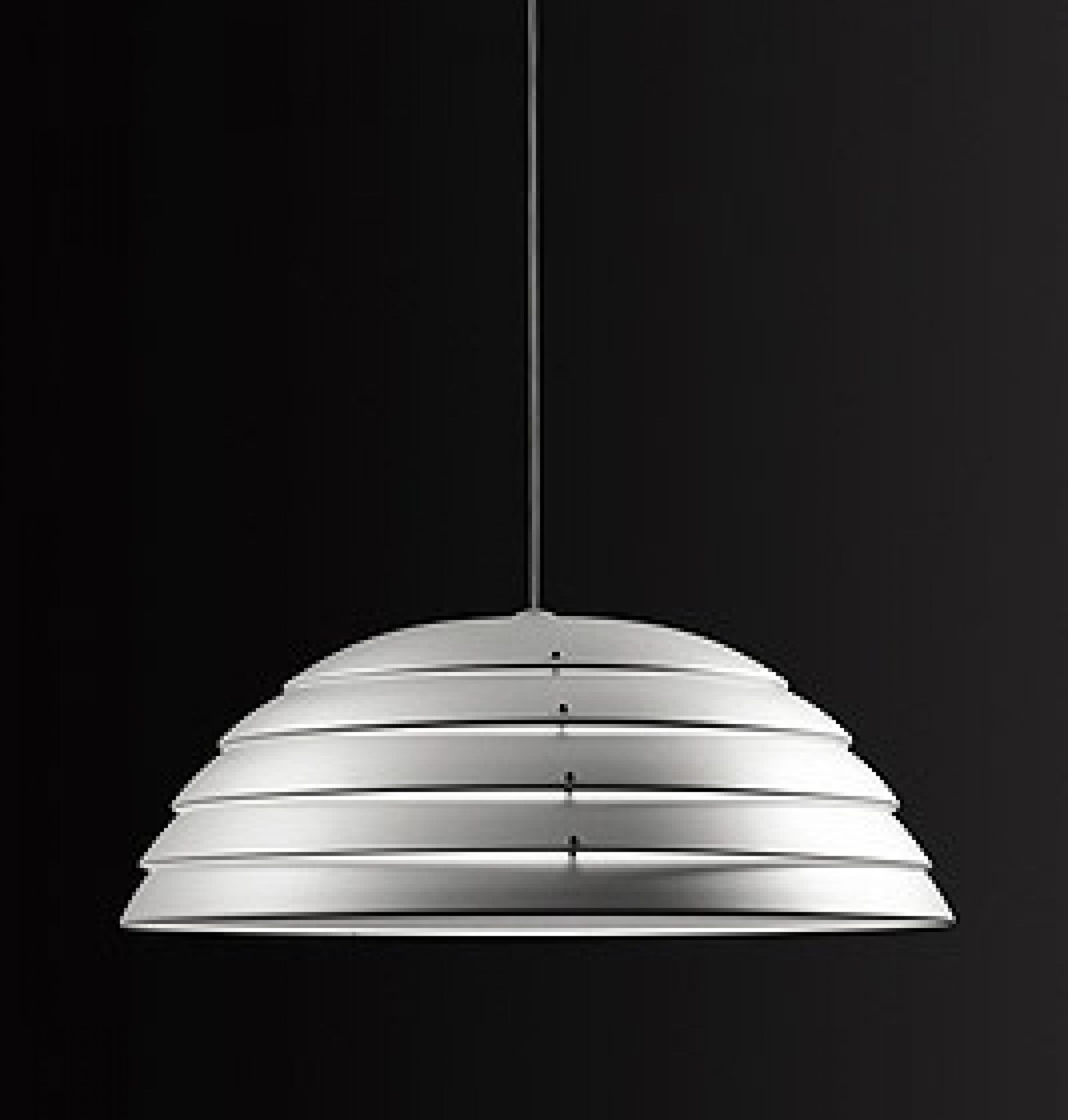 Silberne Cupolone Pendelleuchte von Martinelli Luce, modernes Design für Wohnzimmer und Esszimmer.