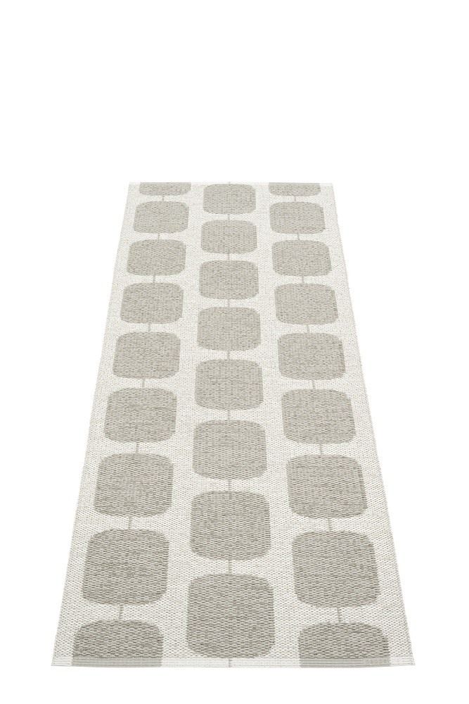 Pappelina Sten Teppich in Warmgrau, 70x200 cm. Skandinavisches Design mit geometrischem Muster. Kunststoffteppich für Innenräume.