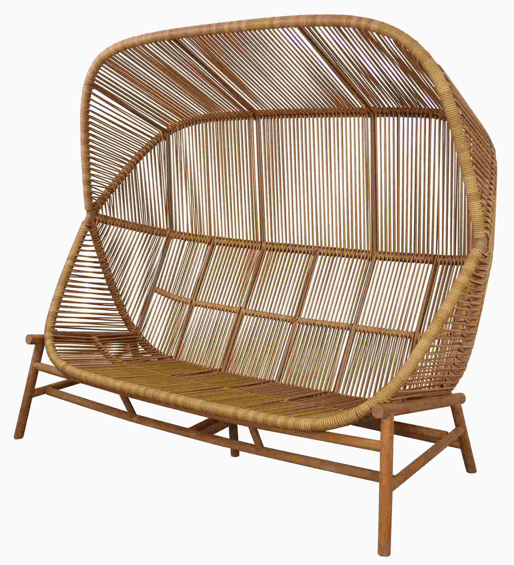 Hive 2-Sitzer Sofa von Cane-Line: Outdoor-Sofa aus Rattan mit Überdachung für zwei Personen.