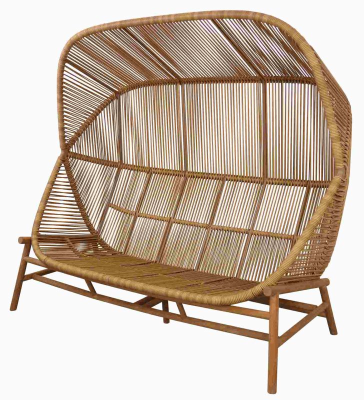 Hive 2-Sitzer Sofa von Cane-Line: Outdoor-Sofa aus Rattan mit Überdachung für zwei Personen.