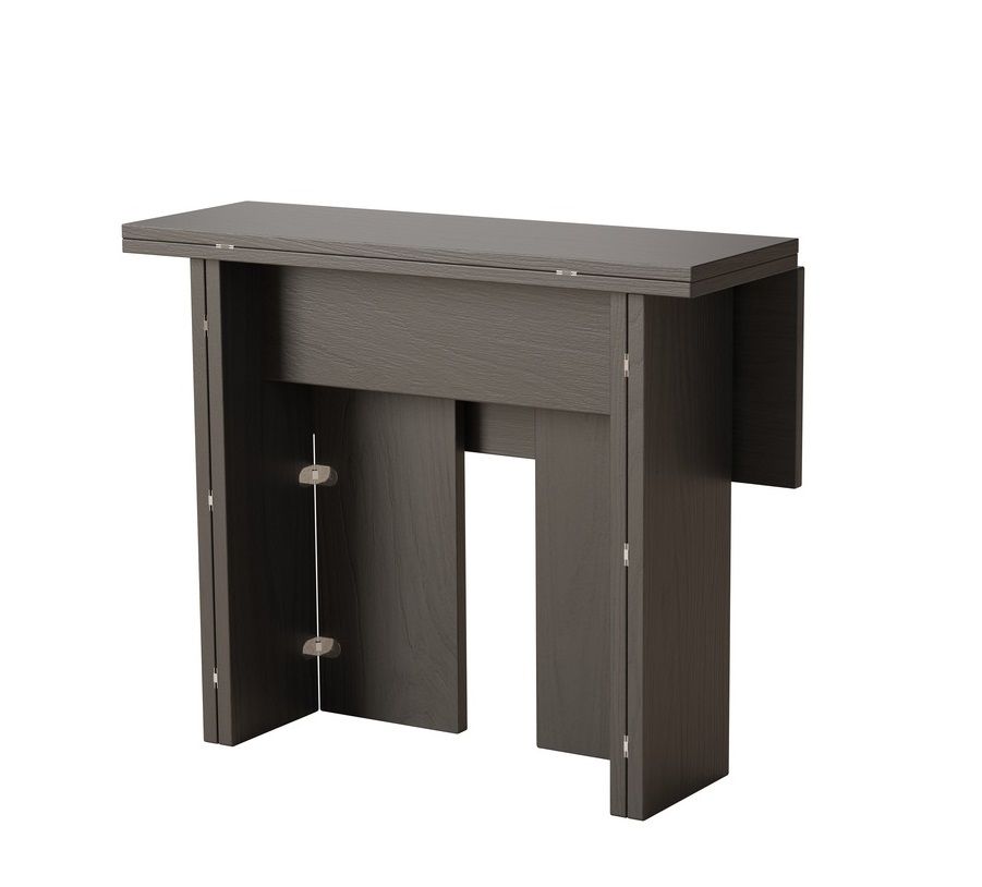 Grauer Klapptisch von Design House Stockholm, teilweise ausgeklappt, ideal für kleine Räume.