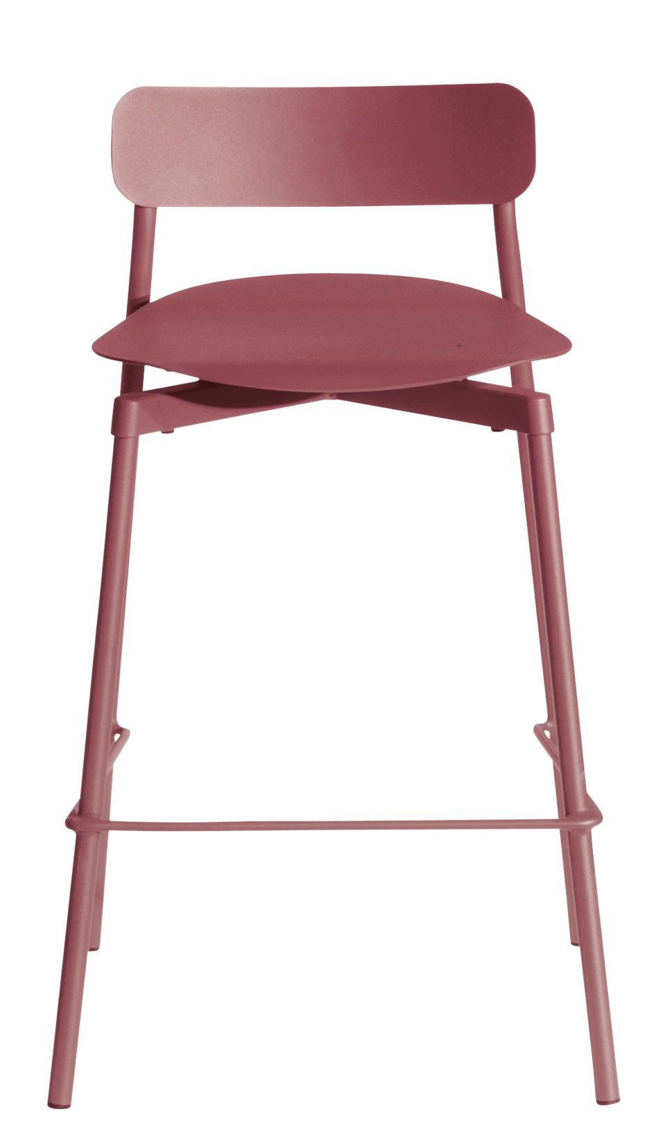 Fromme Barstool Barhocker in Braunrot von Petite Friture, moderner Hocker mit Rückenlehne.
