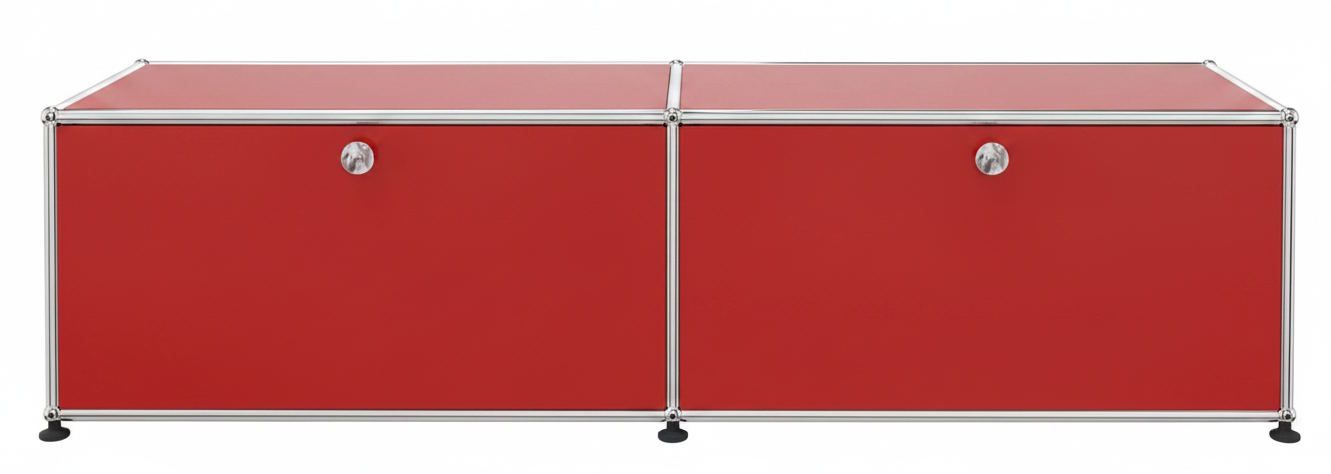 USM Haller Lowboard 2 Klappen Rubinrot