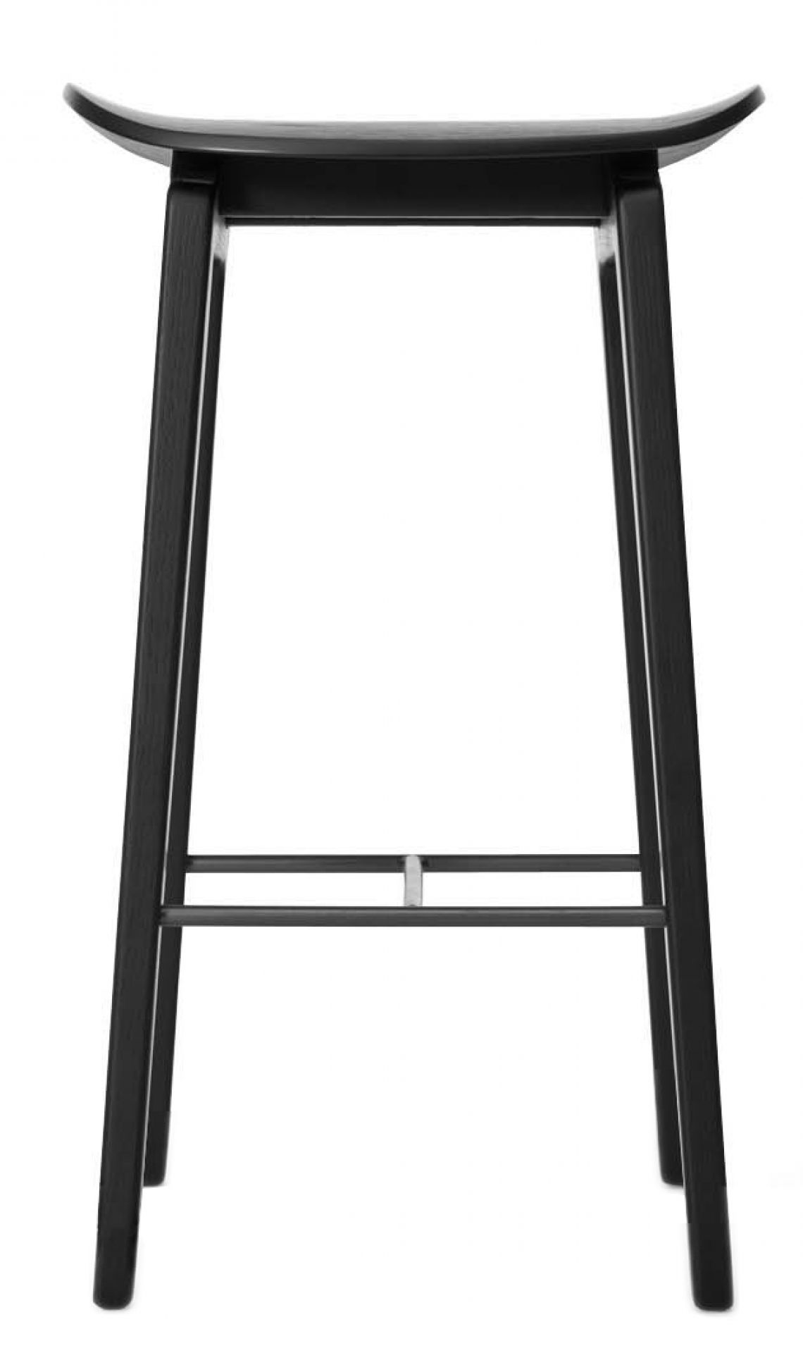 Schwarzer NY11 Barhocker von NORR11: Moderner Hocker aus Holz für Küche und Bar.