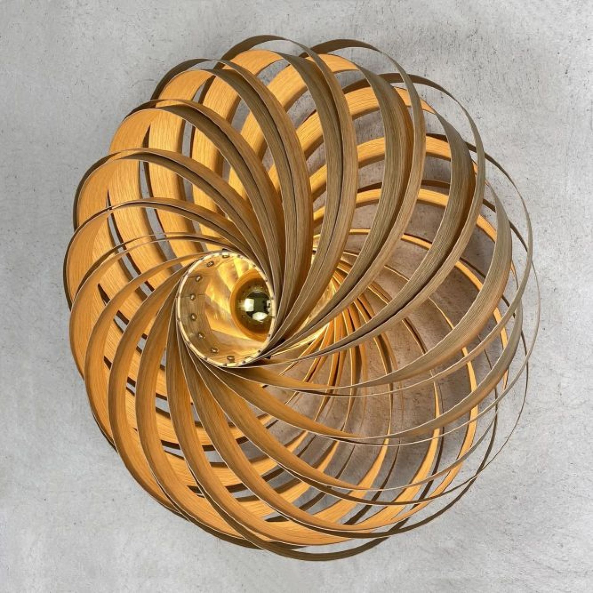 Veneria Wandleuchte aus Eiche, spiralförmiges Design, moderne Innenbeleuchtung für Wohnzimmer und Schlafzimmer, warmes Licht.