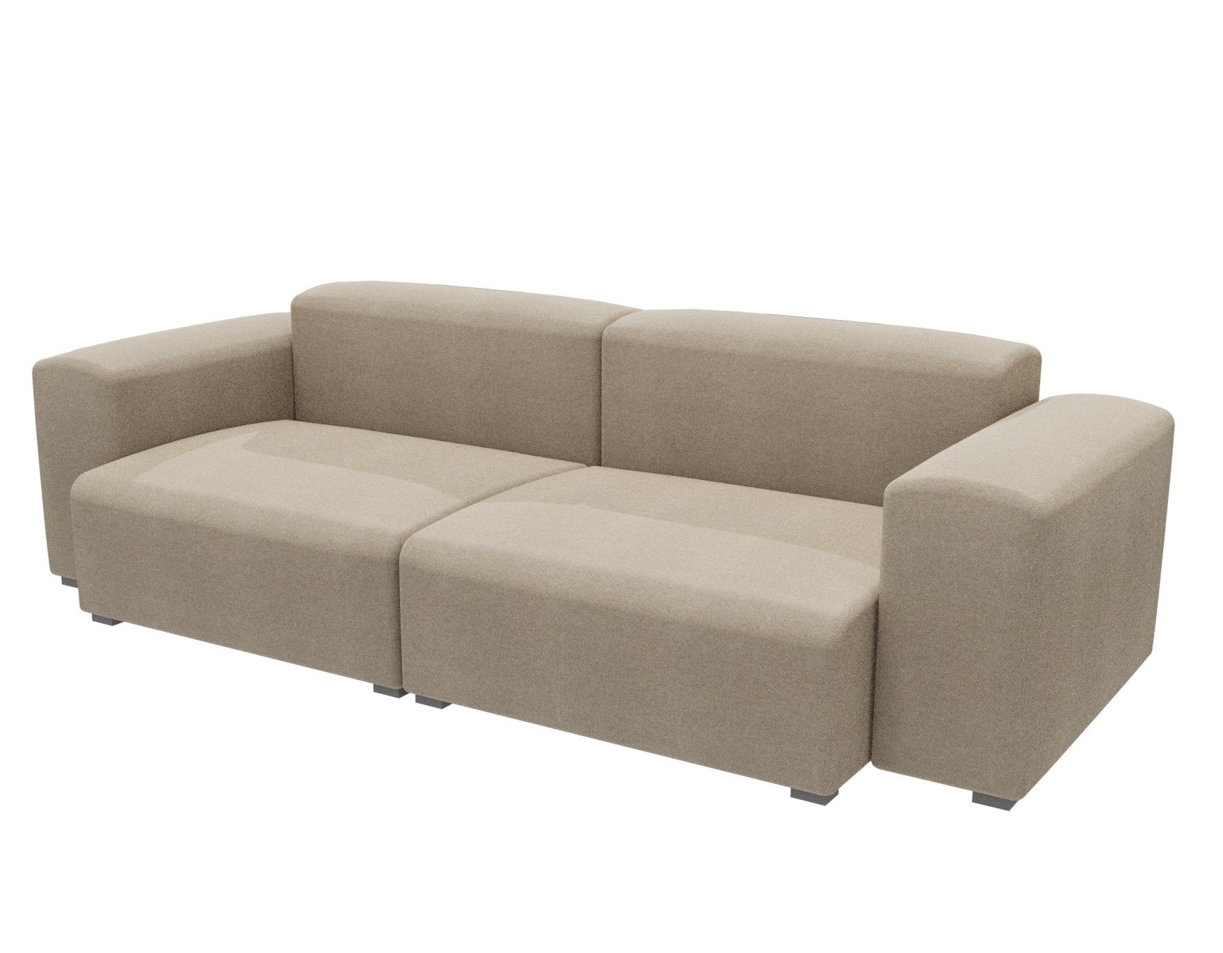 Beige Mags Soft Sofa mit niedrigen Armlehnen, ein modernes 2,5-Sitzer Sofa für Wohnzimmer.