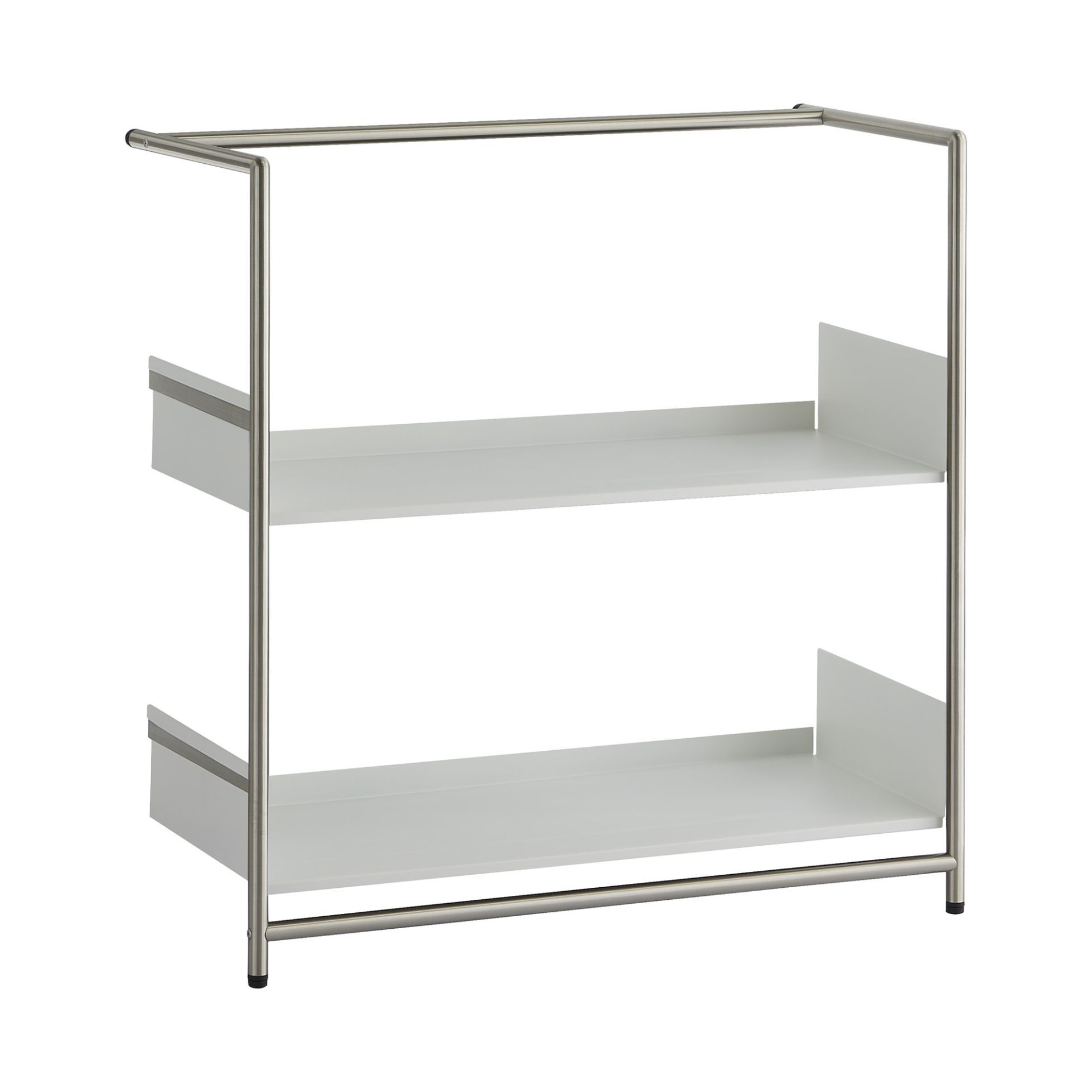 Pool 82 Anlehnregal / Schuhregal Mox Gestell chrom matt Tablaren weiß