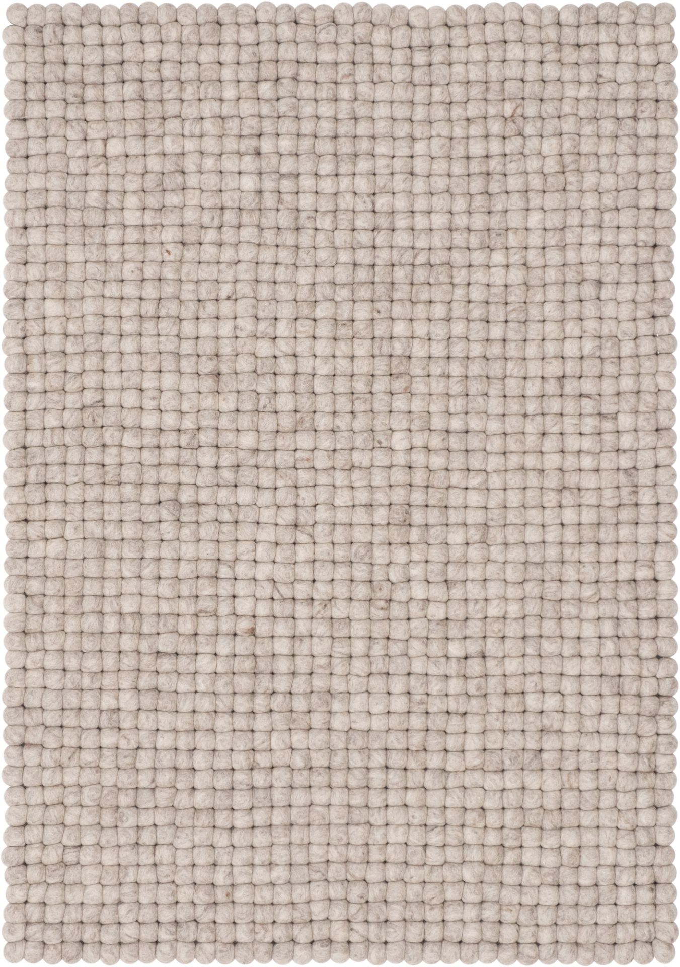 Detailansicht: Myfelt Bela Filzkugel Teppich, 120x170 cm, handgefertigt aus reiner Wolle.