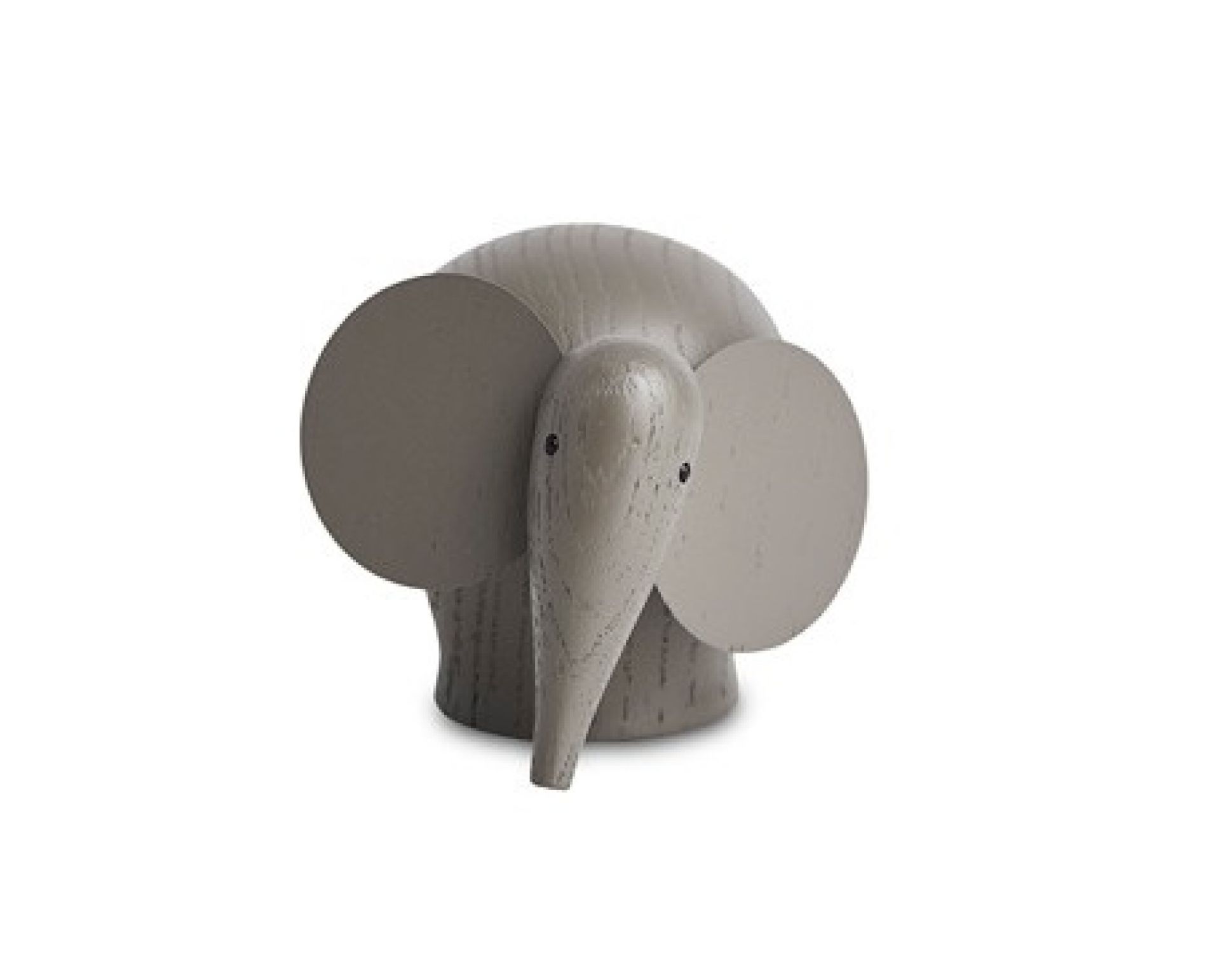 Nunu Elephant Holzelefant in Taupe von Woud, ein dekoratives Einzelstück aus Holz.