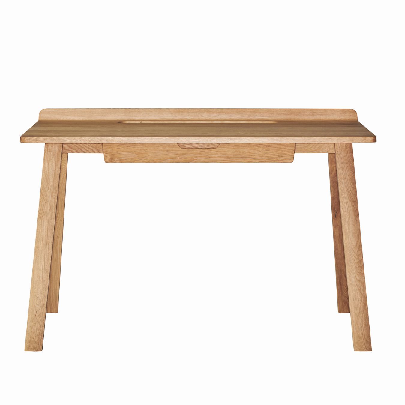 Nara Schreibtisch von Jan Kurtz aus hellem Holz mit einer Schublade.