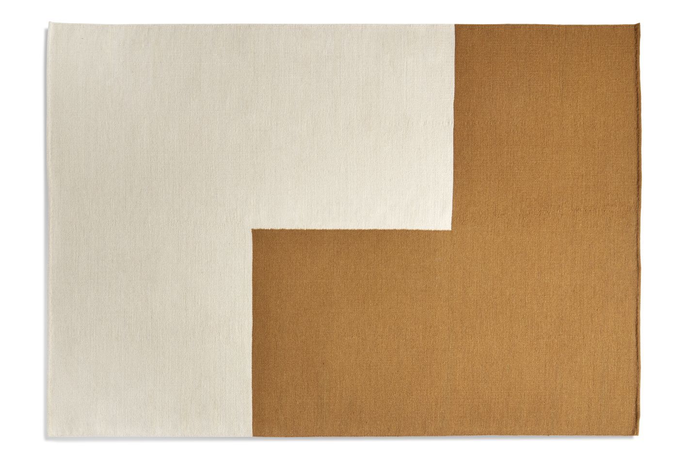 Ethan Cook Teppich "Hay Brown" (200x300 cm): Moderner Wollteppich in Braun und Beige.