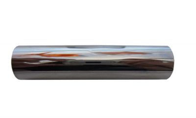 USM Haller Rohr, Standardrohr Ersatzteil 75 cm, verchromtes Stahlrohr für Möbelbausysteme, Detailaufnahme.