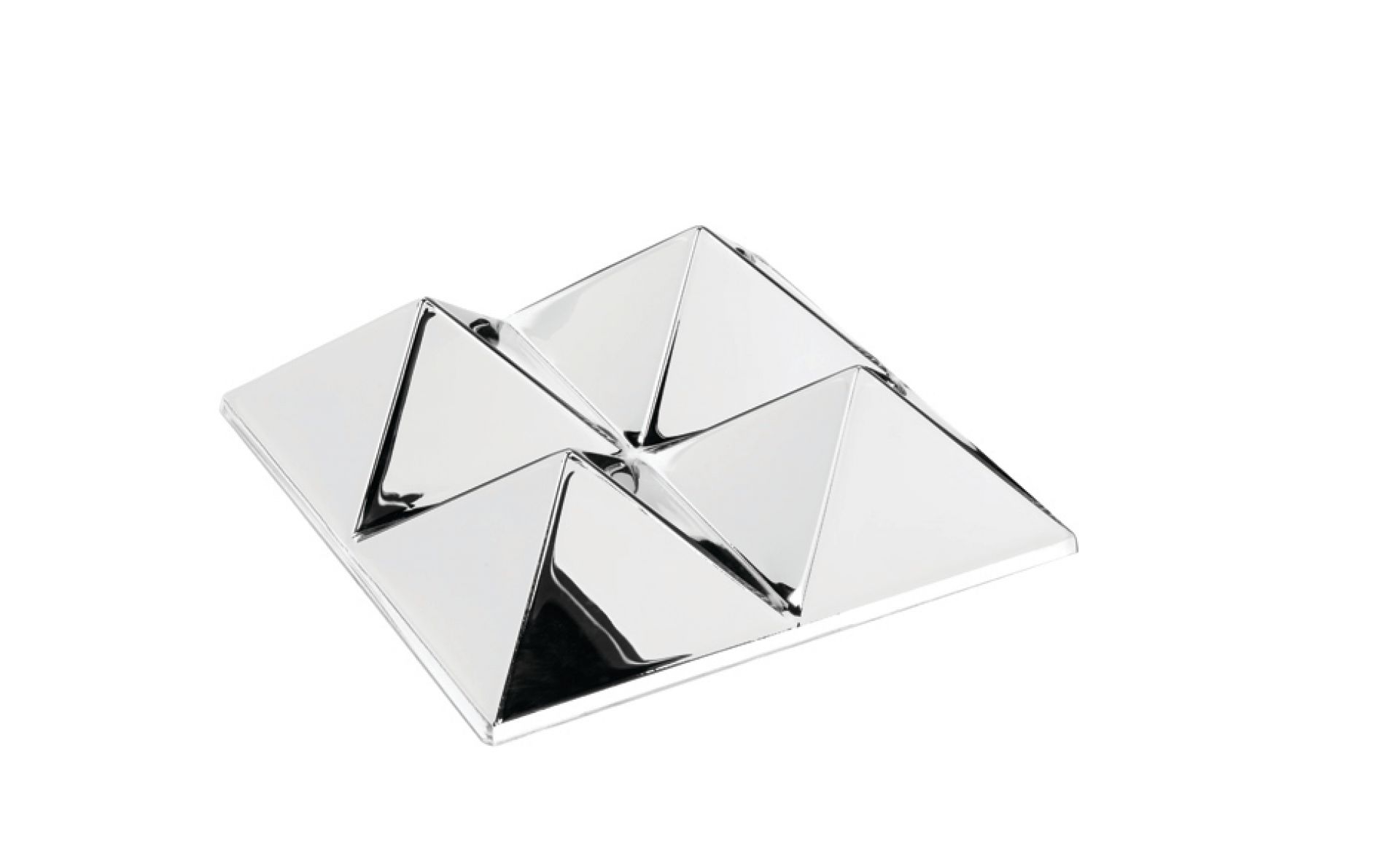 Verpan Mirror Sculptures Spiegel, quadratische Wanddekoration mit geometrischen Formen und reflektierender Oberfläche.