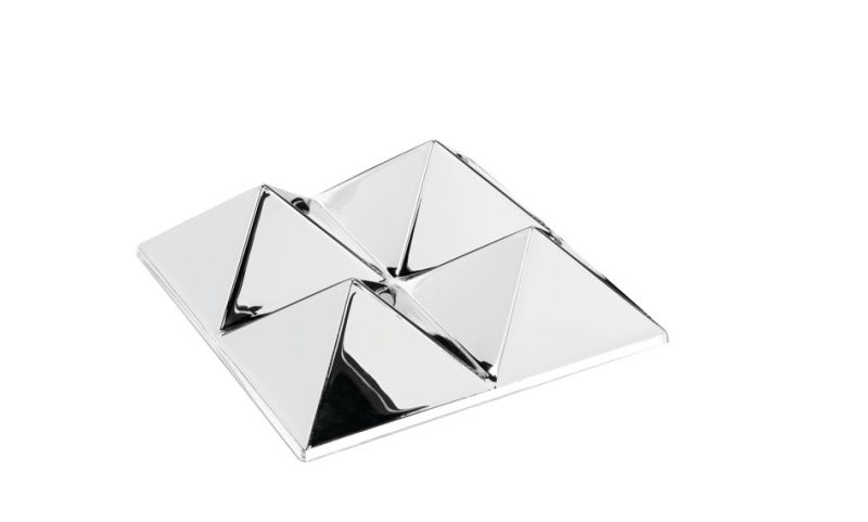 Verpan Mirror Sculptures Spiegel, quadratische Wanddekoration mit geometrischen Formen und reflektierender Oberfläche.