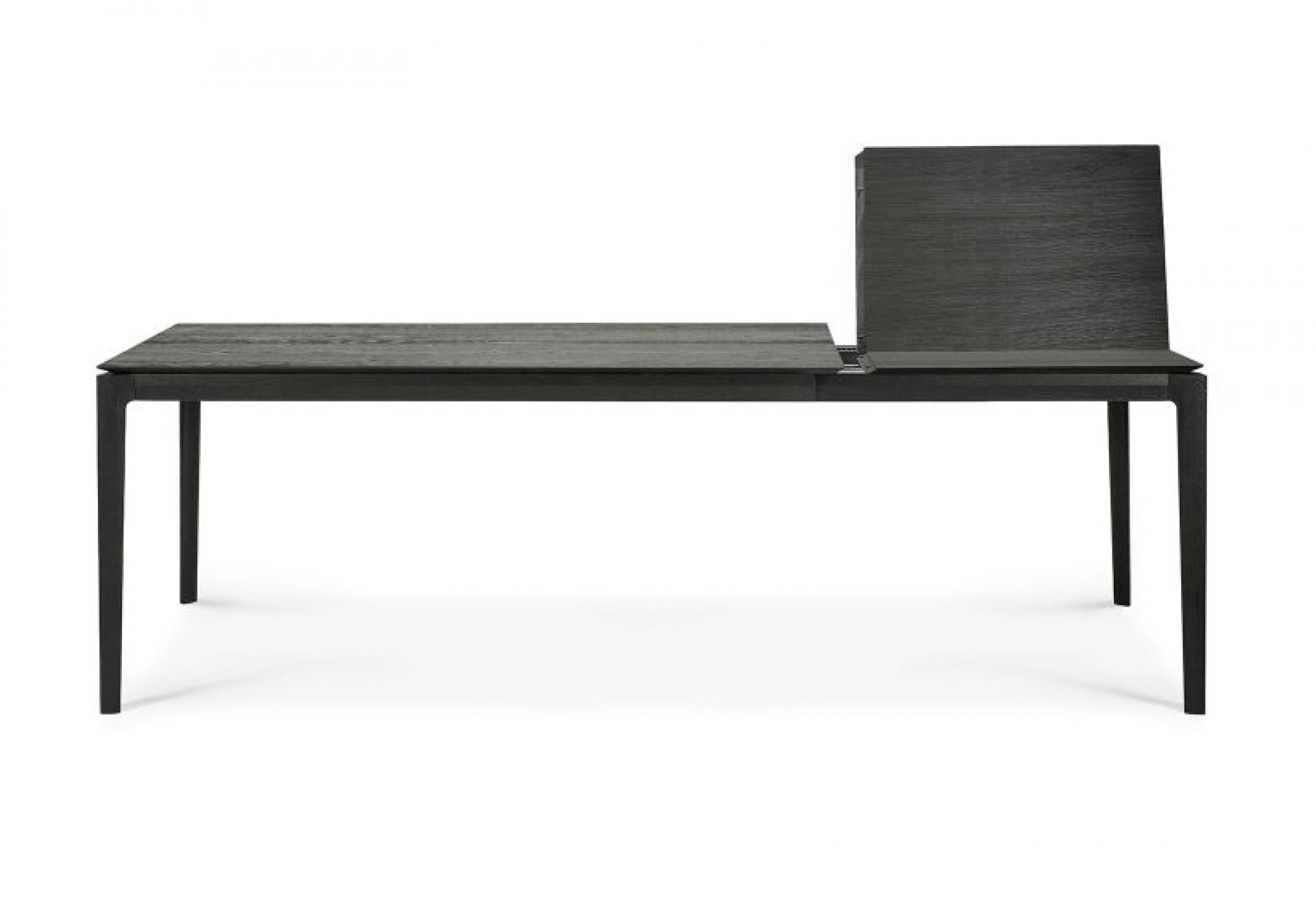 Bok Esstisch ausziehbar, Eiche Schwarz, mit Ausziehplatte, modernes Design für Esszimmer.