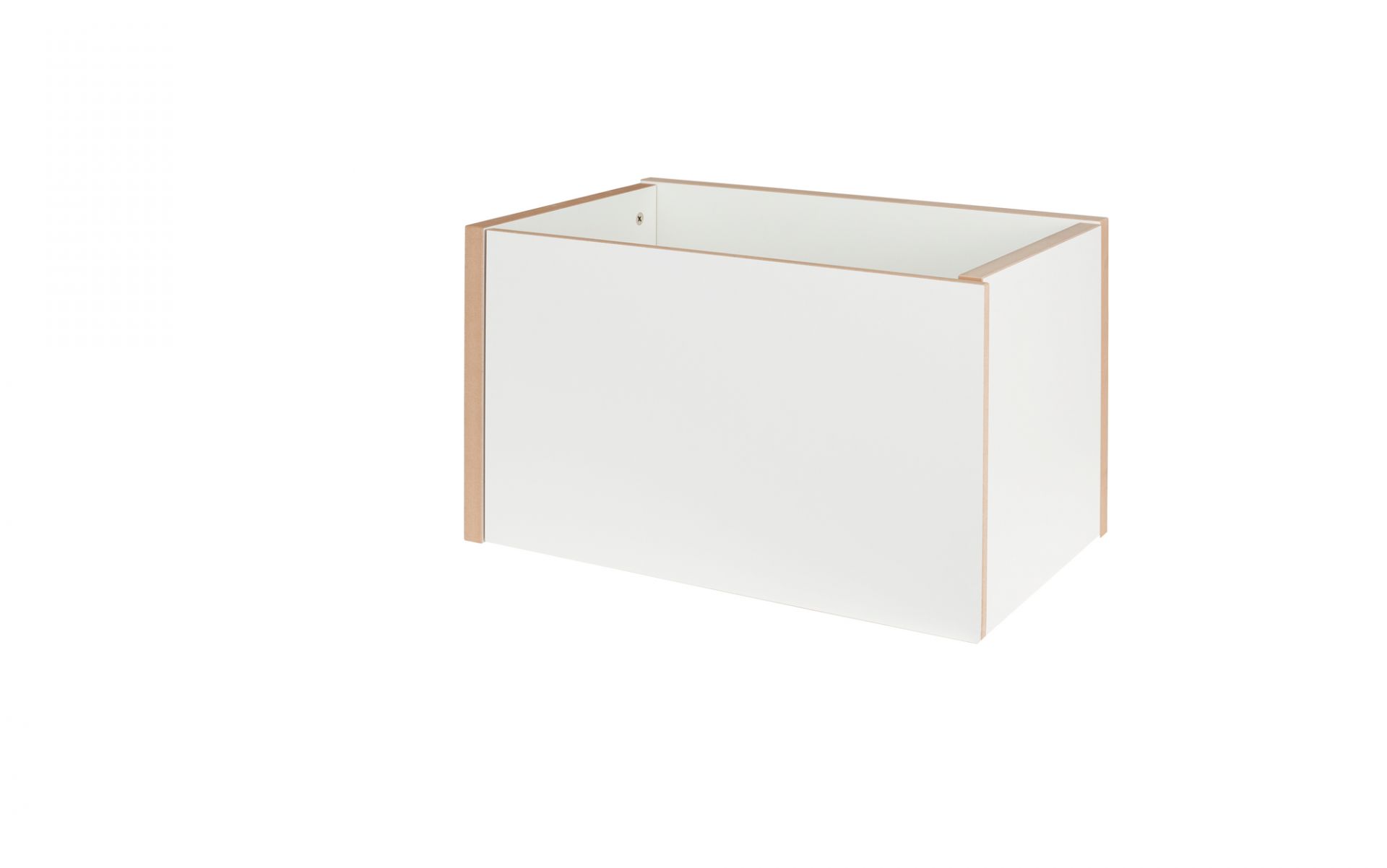 Weißes Tojo Stell Regal Modul aus Holz, zur individuellen Gestaltung von Regalsystemen.