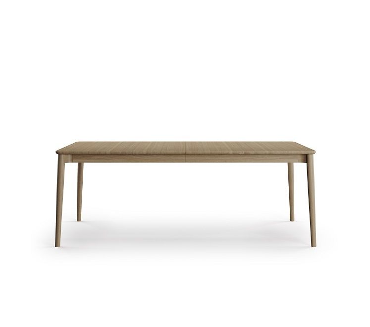 Northern Expand Esstisch 200 aus hellem Holz, nicht ausgezogen. Moderner Ausziehtisch für Esszimmer.
