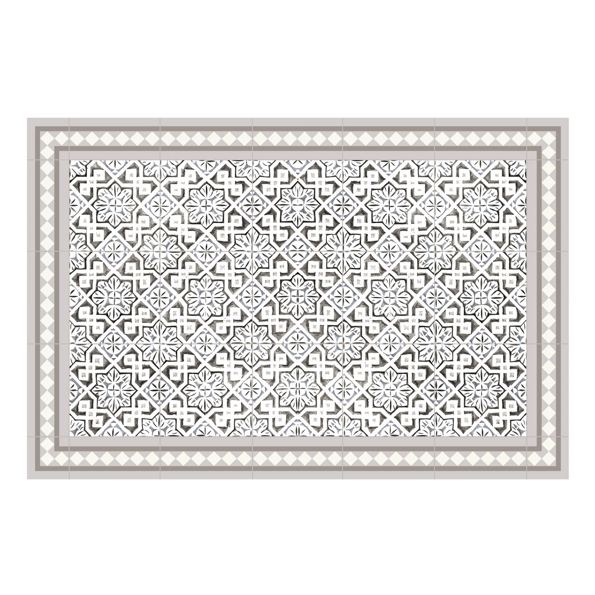 Matteo Vinyl Teppich Tiles Marrocan beige Contento EINZELSTÜCK | B 90 x T  60 cm | CONTENTO 868452 02 | Tischsets