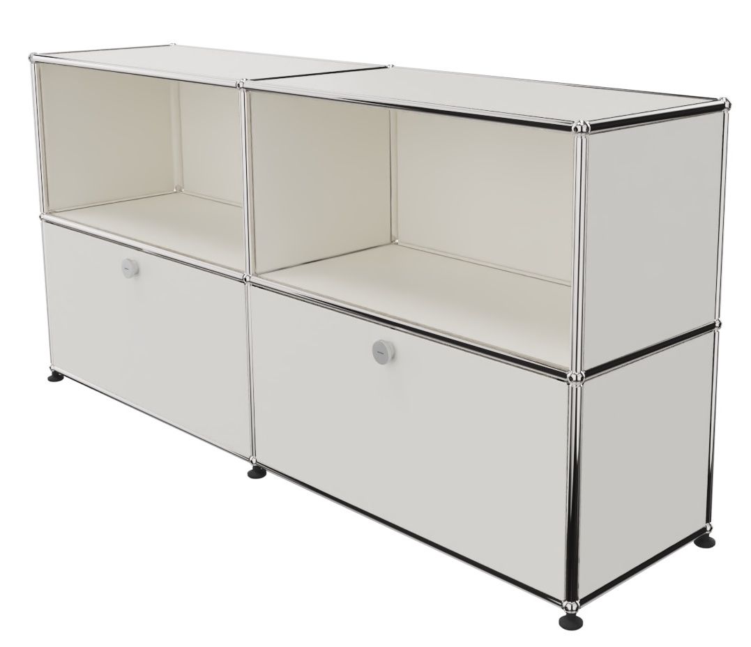 USM Haller Sideboard 2 Offen / 2 Klappen Reinweiß - FAST DELIVERY