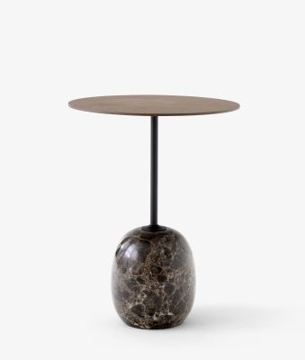 Lato LN8 / LN9 Beistelltisch mit Holzplatte AndTradition Nussbaum - Marmor Emparador