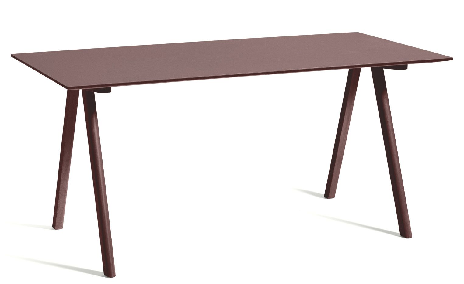 Copenhague Table CPH 10 Tisch Hay Eiche bordeaux wasserbasierter lack / Platte Linoleum bordeaux MDF Kante