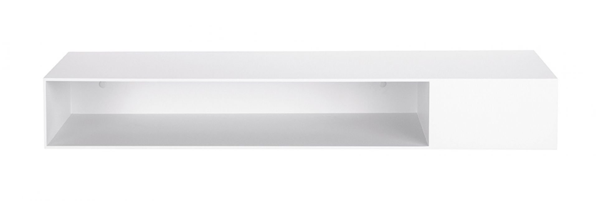 Weiße Match Konsole von Schönbuch, ein modernes Wandregal mit offenem Fach und geschlossenem Stauraum.