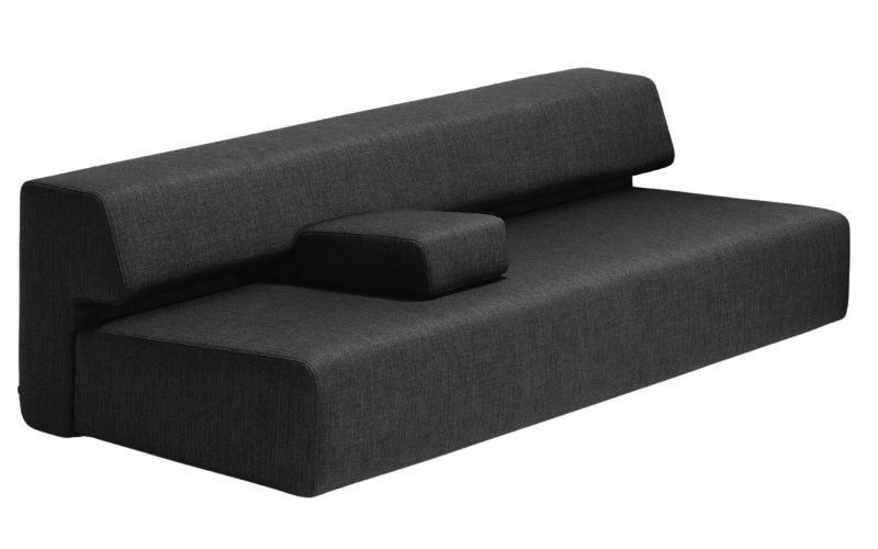 Cosma Schlafsofa Cor in Anthrazit: Modernes, minimalistisches Schlafsofa mit Armlehne und hochwertigem Stoffbezug.