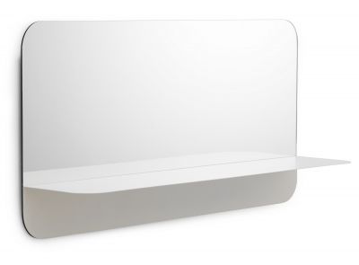 Horizontaler Horizon Spiegel von Normann Copenhagen mit Ablage in Weiß.
