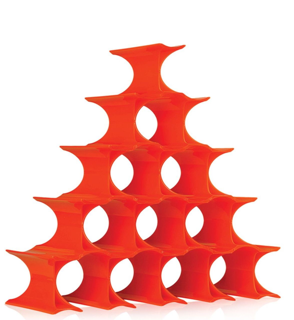 Oranges Infinity Flaschenregal von Kartell, modulare Weinregal-Lösung für die stilvolle Weinlagerung.