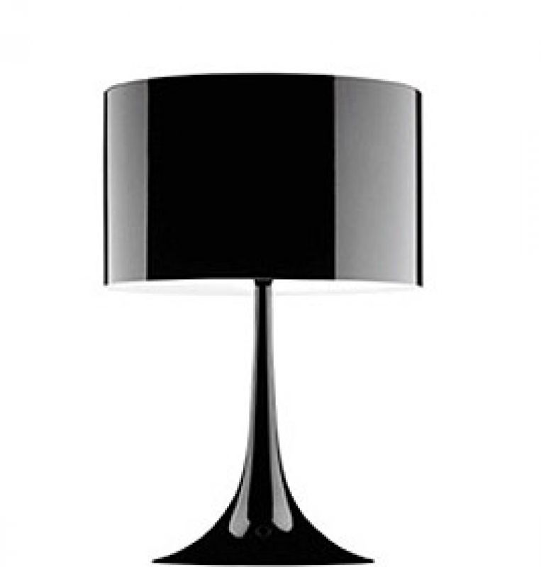 Schwarze Spun Light Tischleuchte von Flos: Moderne Designerlampe für Wohnzimmer und Schlafzimmer.