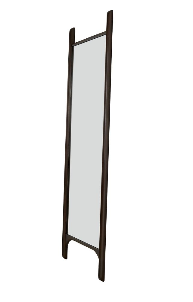 PI Bodenspiegel von Ethnicraft aus Mahagoni: Ganzkörperspiegel mit dunklem Holzrahmen.