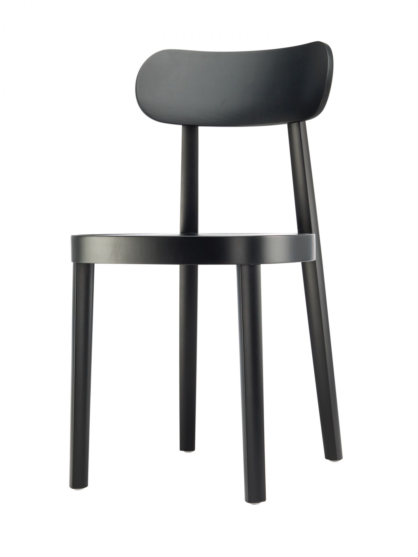 Schwarzer Holzstuhl 118 M von Thonet: Moderner Stuhl mit Rückenlehne für Esszimmer und Wohnbereich.
