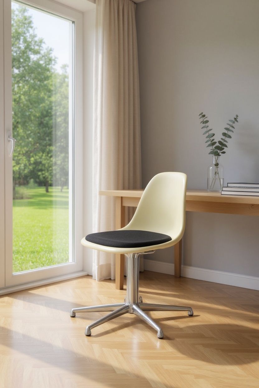 Eames Fiberglass Side Chair DSL mit Sitzpolster Vitra