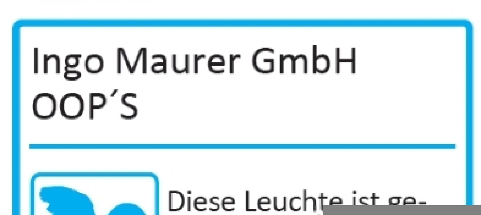 Oop´s / Oops Wandleuchte Ingo Maurer