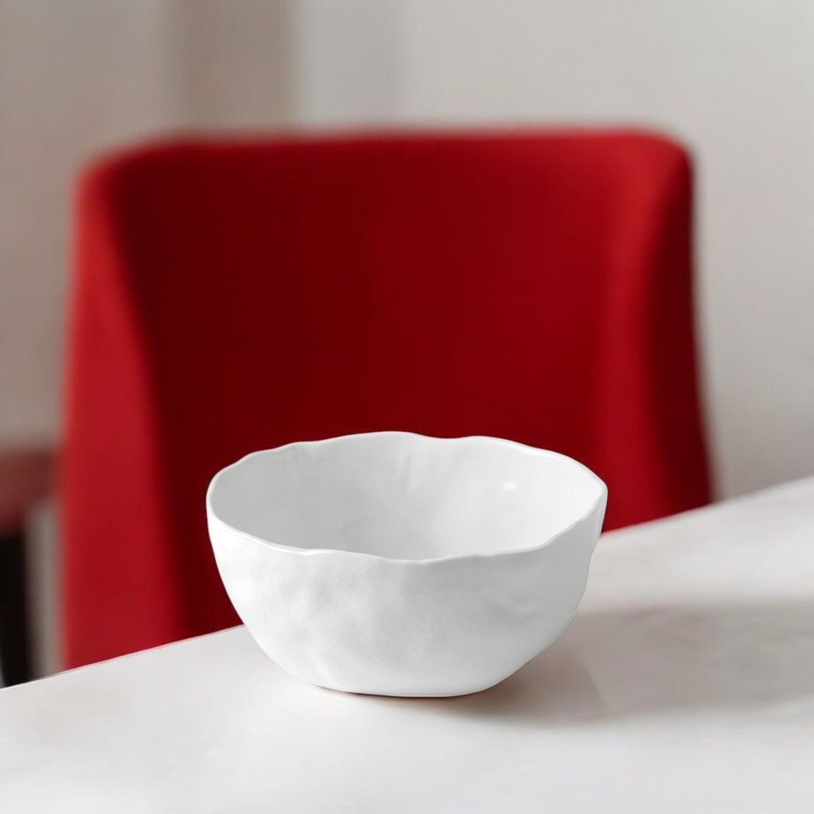 Weiße Räder Schale, Gourmet Schale aus Keramik, ideal für Müsli oder Dips.