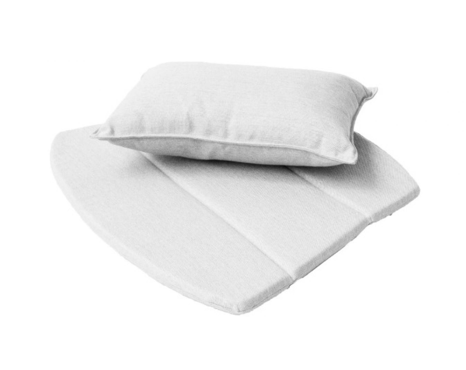 Weißes Breeze Kissen-Set von Cane-Line für Outdoor Loungesessel, bestehend aus Sitzkissen und Rückenkissen.