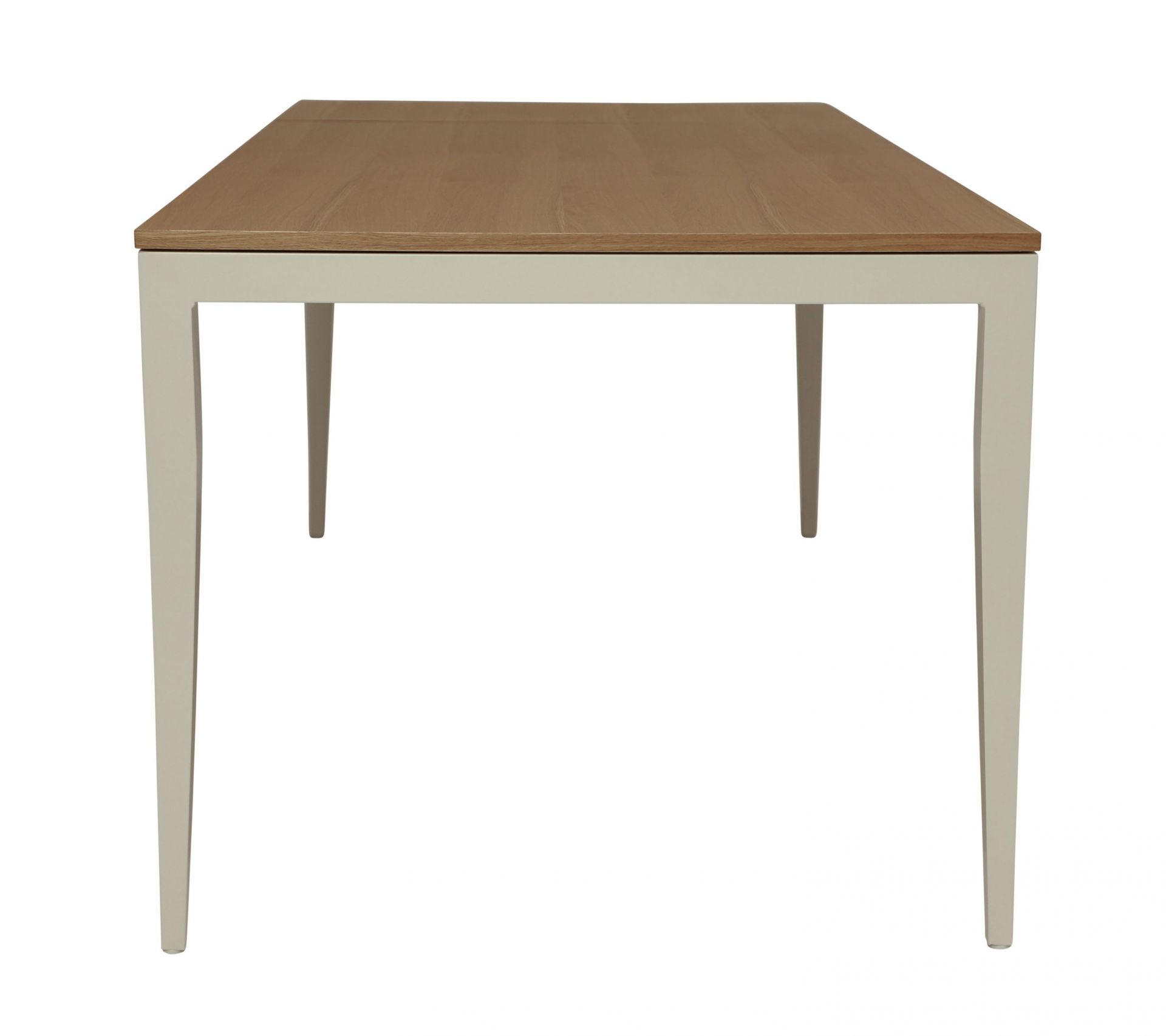 Jupiter Ausziehtisch von Jan Kurtz, Esstisch mit Holzplatte und hellem Gestell.