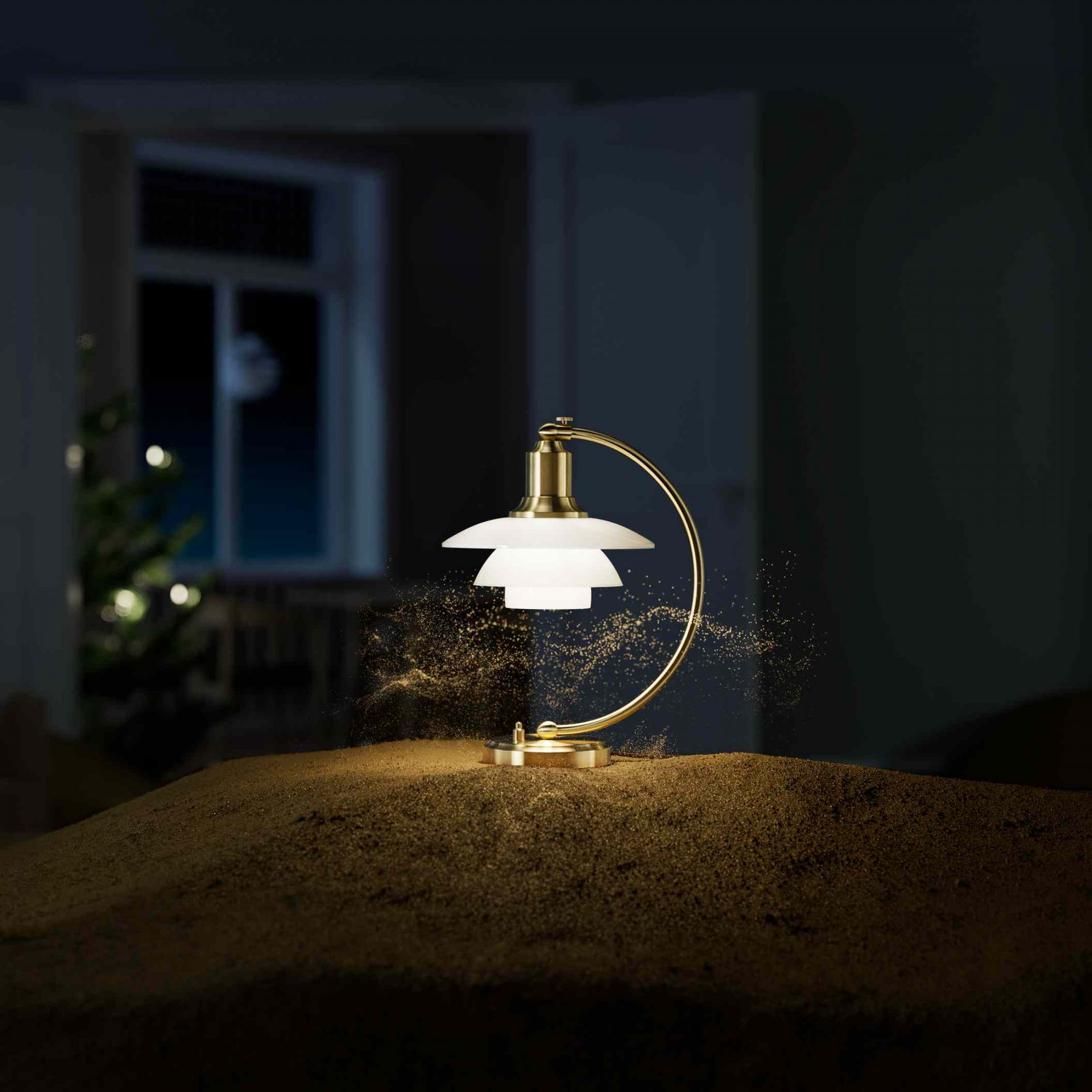 PH 2/2 Luna Tischleuchte Messing / Opal Glas Louis Poulsen LIMITED EDITION