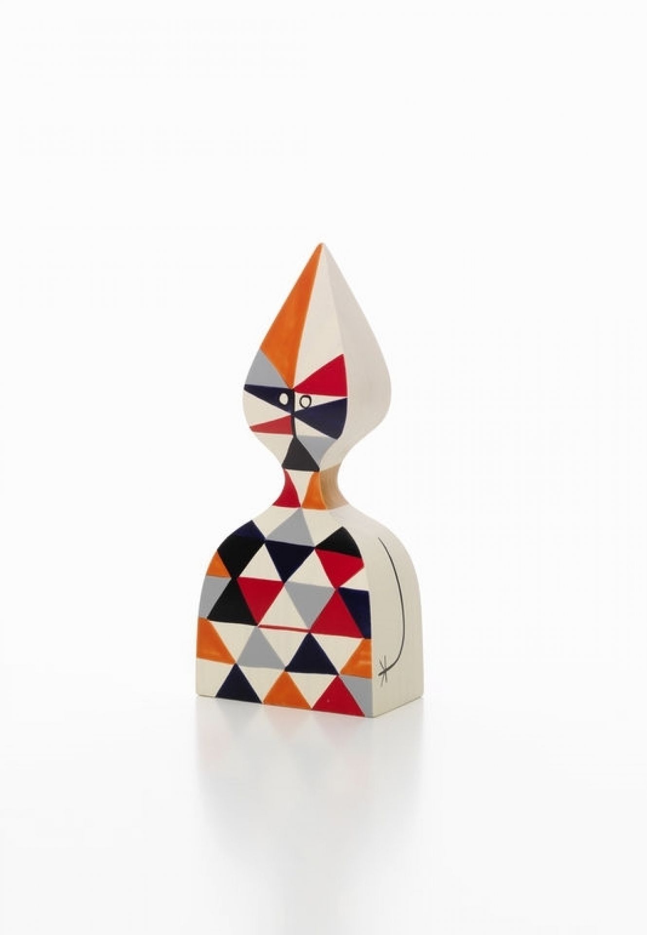 Vitra Wooden Doll No. 12, handbemalte Holzfigur im geometrischen Design, Dekoration für Wohnzimmer und Kinderzimmer.