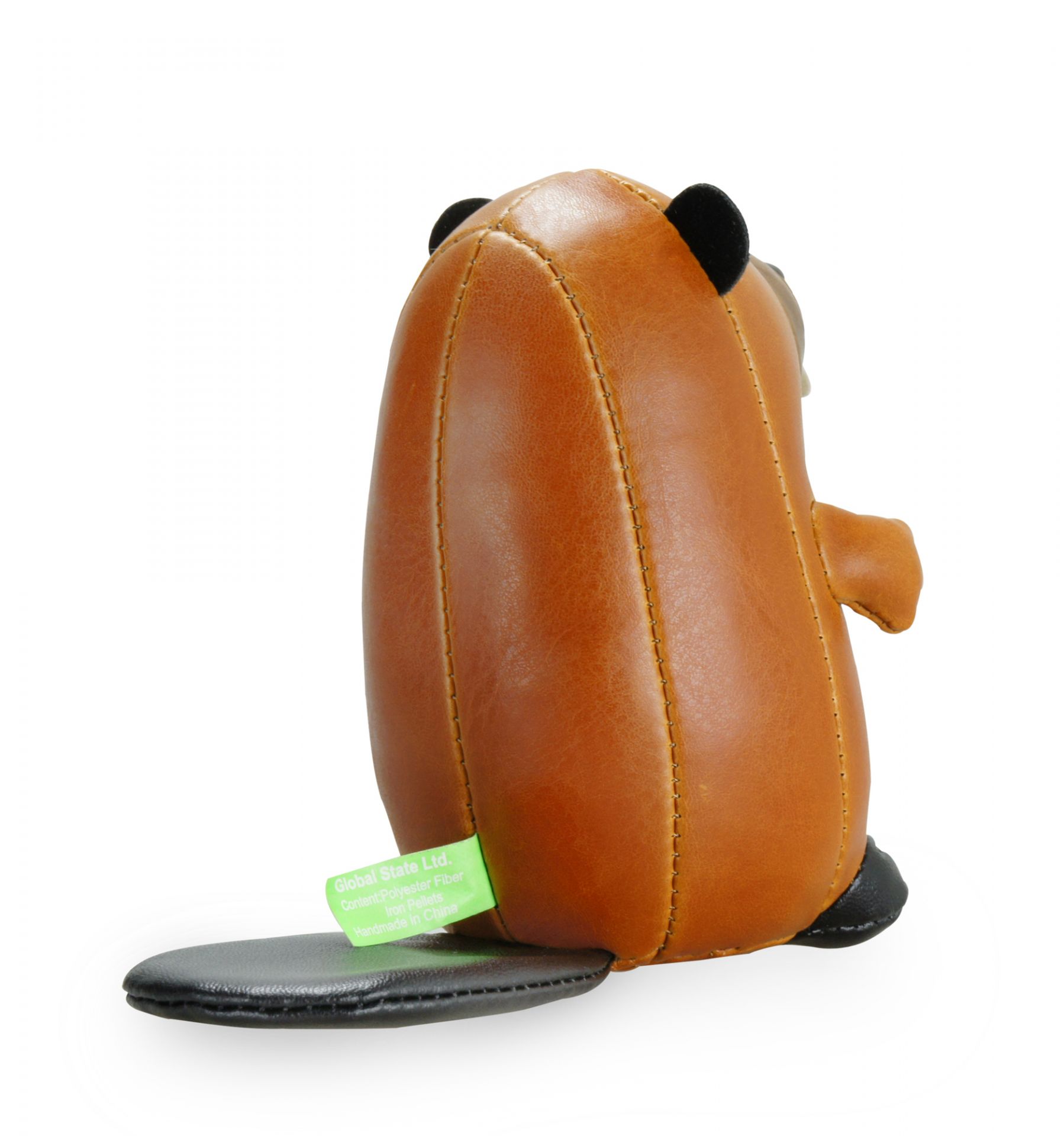 Briefbeschwerer Classic Biber von Züny: Tan-brauner Deko-Biber aus Kunstleder, ideal als Schreibtischaccessoire.