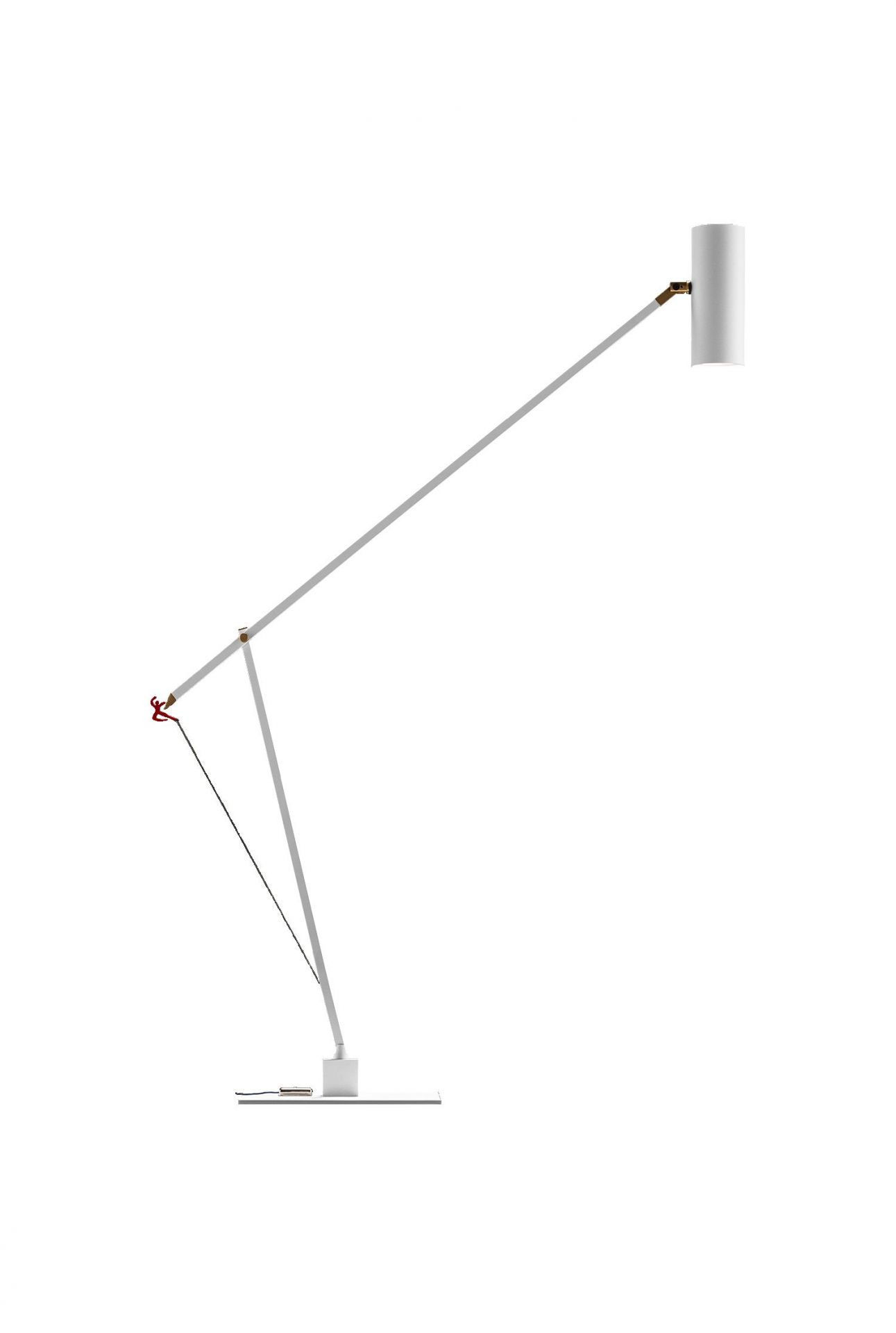 Weiße Ettorino T Tischleuchte von Catellani & Smith: Moderne Designleuchte mit verstellbarem Arm.