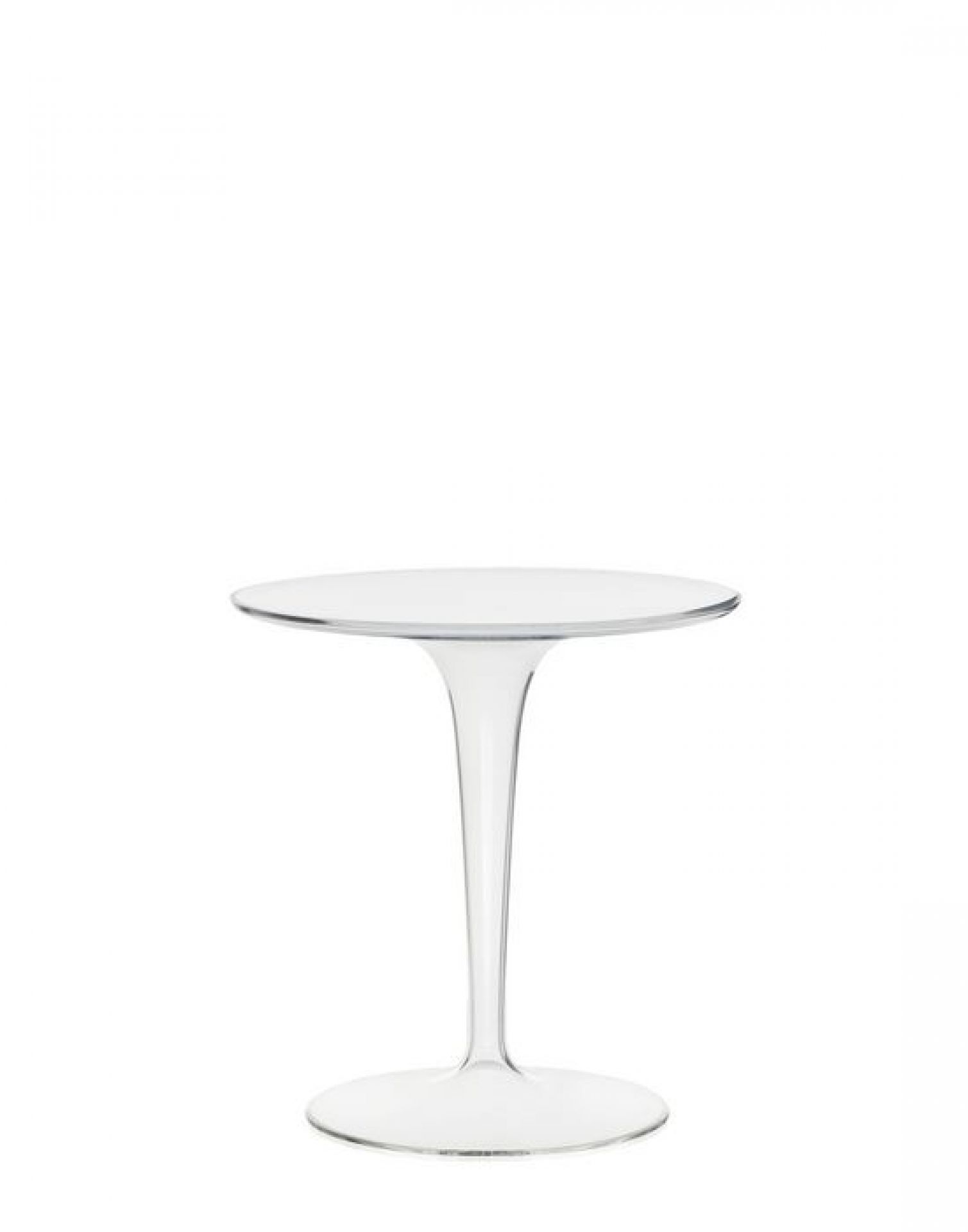 Weißer TipTop Beistelltisch von Kartell, moderner runder Tisch für Wohnzimmer und Schlafzimmer.